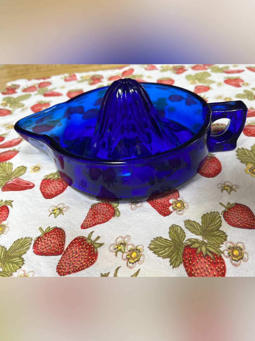 Antique Cobalt Blue Glass Citrus Reamer - Fruit Juicer